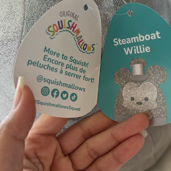 *RARE* Disney Silver Mickey Mouse (Steam Boat Willy) Squishmallow, 16 “ - Picture 4 of 7